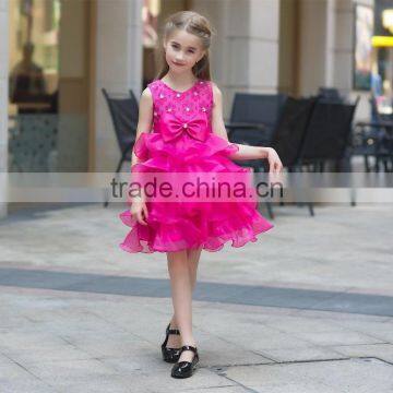 Hot Sale Net Fabric Ball Grown Dress for Baby Girl Summer Dress for Girl Ruffle Skirt Sleeveless photo-6