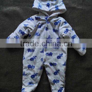 China Made Low Price Winter Boys Clothing Long Sleeve Allover Printed Baby Romper