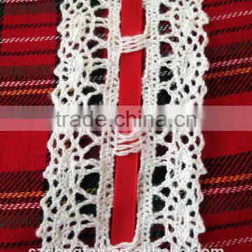 Baby Girls Winter Long Sleeve Vintage Plaid Christmas Lace Dress Red Classic Dress photo-5