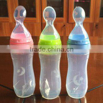 Baby Feeding Bottle With Spoon/squeeze Feeder/Baby Silicone Squeeze Spoon photo-3