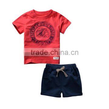 Wholesale Summer Cotton Printing Boys Kids Clothes Clothing Set photo-2