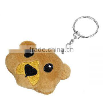 Plush Keychain & Keyring Bear Animal Silver Tone Brown Emoji Pattern Carved 11cm x 5.4cm photo-2