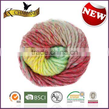 Charmkey Polyester Wool Blended Yarn Melange Roving Yarn Fancy Knitting Yarn photo-2