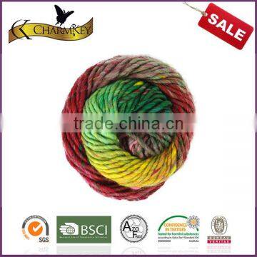 Charmkey melange yarn hand knitting yarn polyester wool blend yarn for sweater