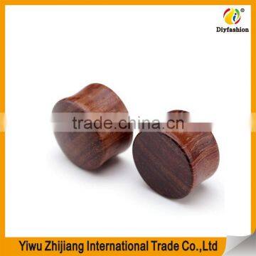Natural Organic Sono Wood Doule Flared Saddle Plug Gauge Ear Stretchers photo-3