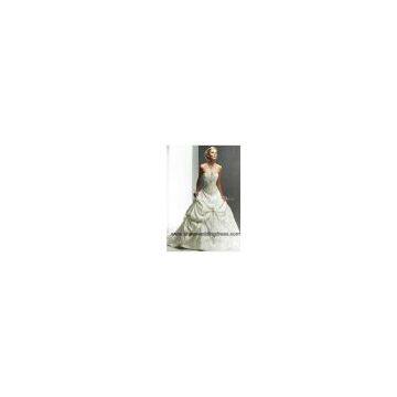 2011 Hot Selling A Line Dress Beadede Lace Satin Wedding Dress