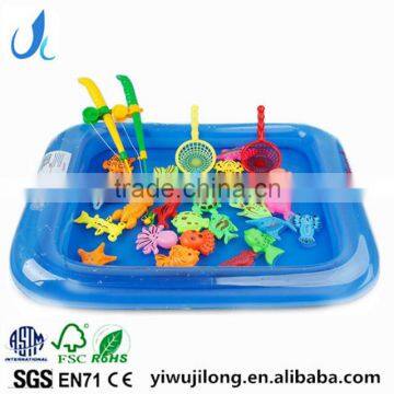 Hot sale summer children plastic magnetic fishing toys indoor water playing toy for kids