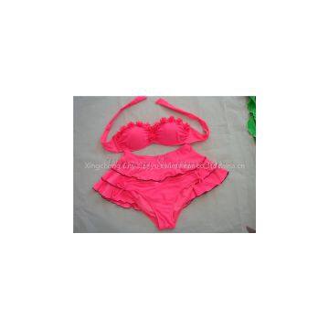 women bandeau top bikini skirt bottom swimsuit