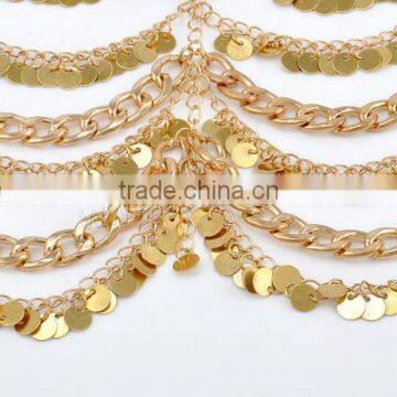 New gold color Zinc Alloy Anklet with 5cm extender curb iron chain