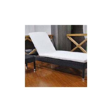 Rattan Sun Lounger-Brown Rattan Wicker Sun Lounger With Matress