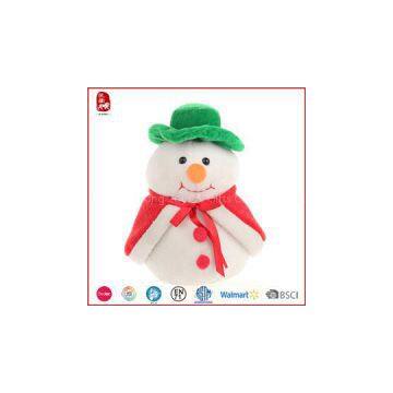 Small Cute White Green And Red Snowman