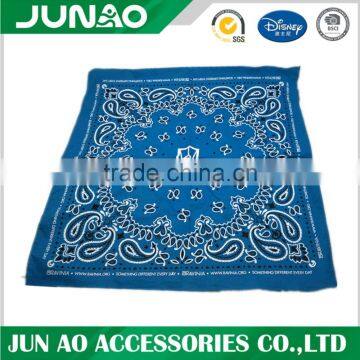 100% Cotton Blue Paisley Bandanas Handmade Kerchief Headscarf for Men Women