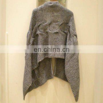 2012 fashion ladies solid color jacquard winter knitted shawl