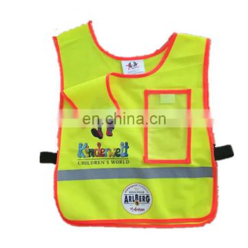 Customized Hi Viz kids safety vest with cartoon animal Logo