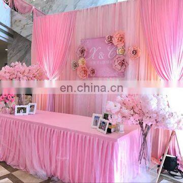 New Light Blue Square Different Designs of Table Skirting for Birthday photo-4