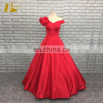 Sexy Off Shoulder Design Ball Gown Red Satin Quinceanera Dresses 2017