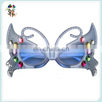 Blue Butterfly Shape Rhinestone Jeweled Novelty Party Glasses HPC-0642