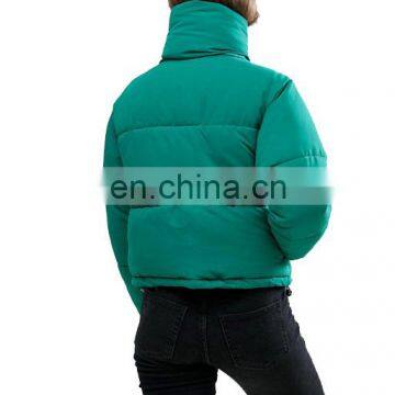 Factory Supplier Directly Women Green Padded Boxy Jacket photo-4