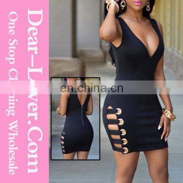 Sexy Black V Neck Girls Sexy Night Club Wear Dress Patterns