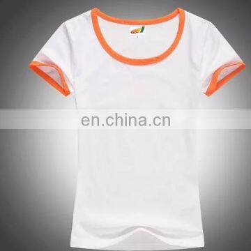 Girl's Round-neck T-shirt With Short Sleeves and Color End for Collar and Sleeves photo-5