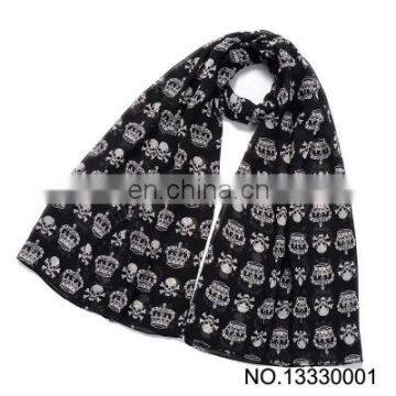 Crown skull bone pile chiffon long towel wholesale