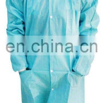 Disposable lab coat with buttons Nonwoven PP Fabric working wear