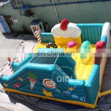 Outdoor Inflatable Jumping Castle Birthday Cake Playground For Sale