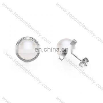 2017 pearl jewelry stainless steel earring studs womens