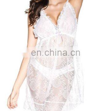 High grade sexy lace lingerie transparent nightdress