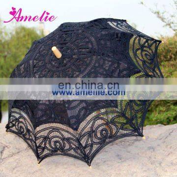 Gothic Cotton Black Victorian Lace Parasols