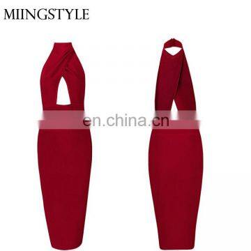 New fashion sexy O- neck summer bandage dresses wholesale bodycon sexy cocktail dresses 2016