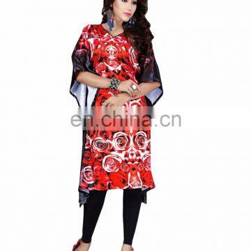 3D Floral Printed Short Kaftan / Latest Party Wear Kaftan 2017 / Beach Wear Or Travelling Wear Kaftan(kaftan Dress)