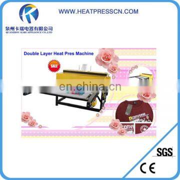 Pneumatic heat press machine double layer