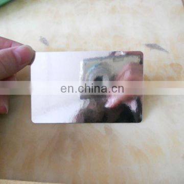 credit card size 0.3mm/0.5mm/1mm thickness metal mirror card