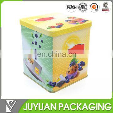 2015 hot sale square tea tin can, tin storage box for tea