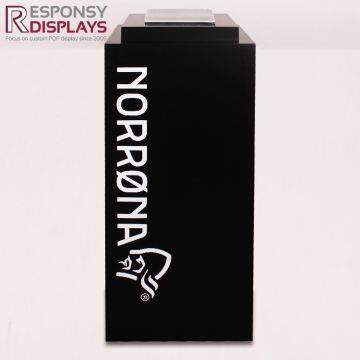 Custom-made Floor Standing Black MDF Clothing Display Stand photo-3