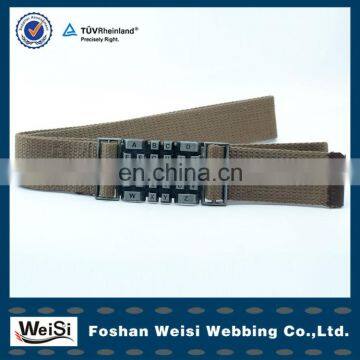 Khaki Elastic Nylon Fabric Woven Belt With Fashionable Customized Buckle