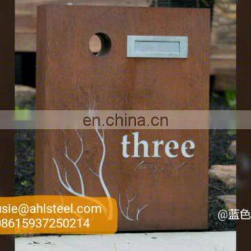 Home & Garden Letterbox Corten Steel Outdoor Solar Letter Boxes