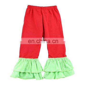 Wholesale Kid Little Girls Stretchy Flare Pants Icing Ruffles Solid Colors Ruffle Leggings photo-3