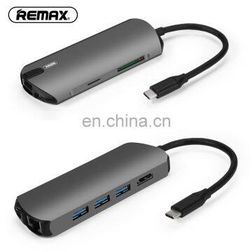 Remax Ru-u50 Wosan Series Eight In One Usb Type-c Adapter Docking Station Laptop photo-3