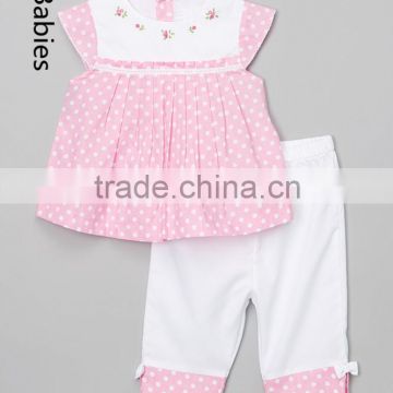 Wholesale clothing manufacturers baby polka dot hand embroidery sets