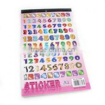 colorful printed letter adhesive sticker&number sticker for children