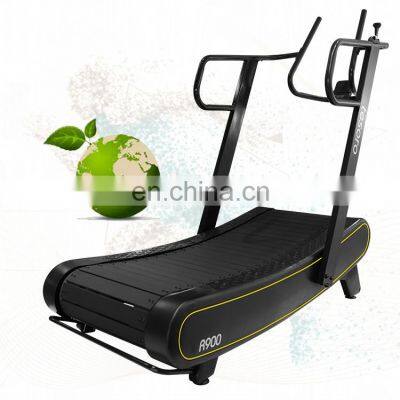 manual woodway  non-motorized air runner curved treadmill  new fitness self-powered running machine  for gym commercial use