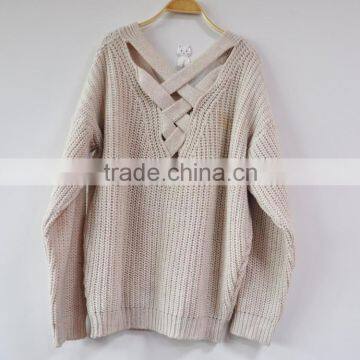 New Design Long Sweaters Crochet Vintage Pullover Loose Jumper Lady Sweater
