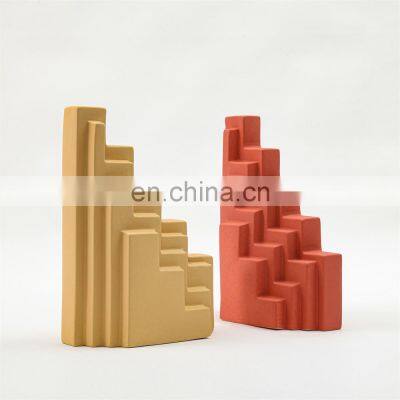 Morandi Color Stairs Shape Table Sculpture Home Accessories Ceramic Decor for Office photo-5