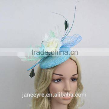 Fashioable Ladies Sinamay Base Hat With Veil For Chuch/Wedding
