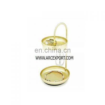 2 tier gold plated tray stand