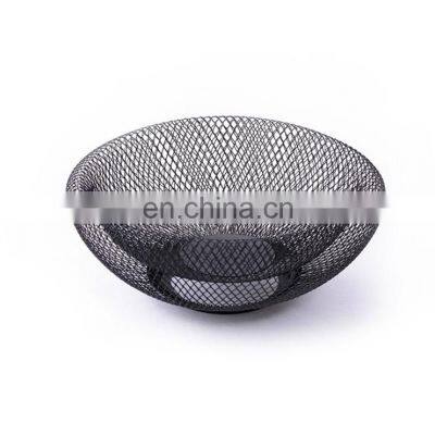 Black Wire Iron Mesh Vegetable Storage Fruit Bowl, Decorative Black Wire Basket photo-3