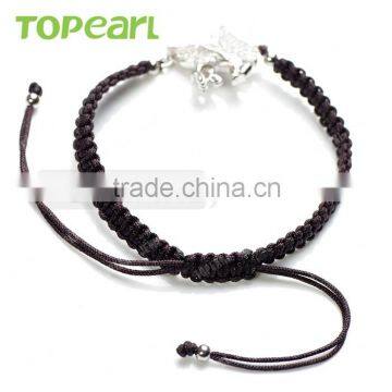 Topearl Jewelry 925 Sterling Silver Beads Jewelry Bird Charm Hand-knitted Bracelet Colorful Silver Bracelets For Gift 9SB14 photo-2