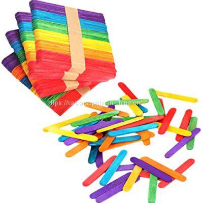 Food Grade Eco-friendly Disposable Color wooden Ice Cream Craft Stick